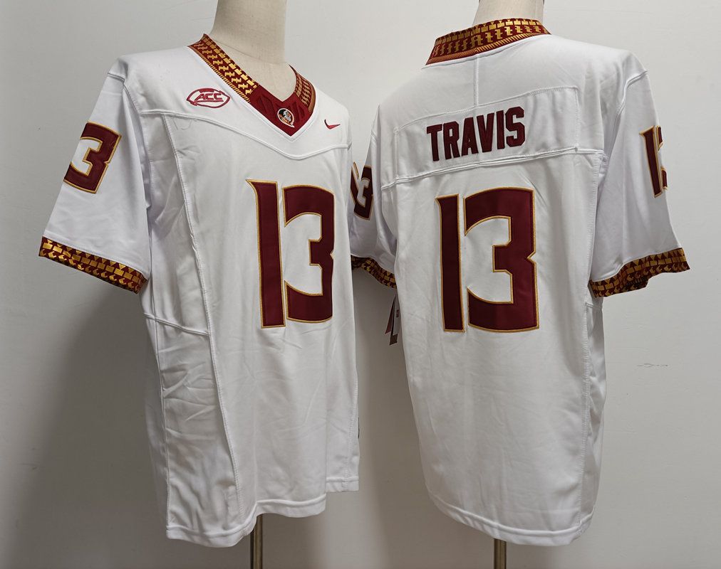 Men Florida State Seminoles FSU #13 Travis White Nike 2025 NCAA Jersey